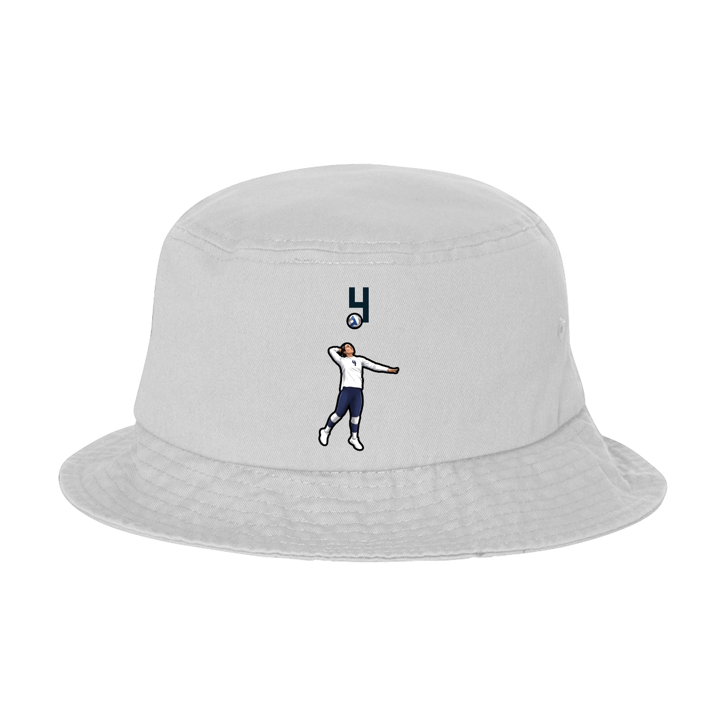 Bucket Cap — Number Top in White
