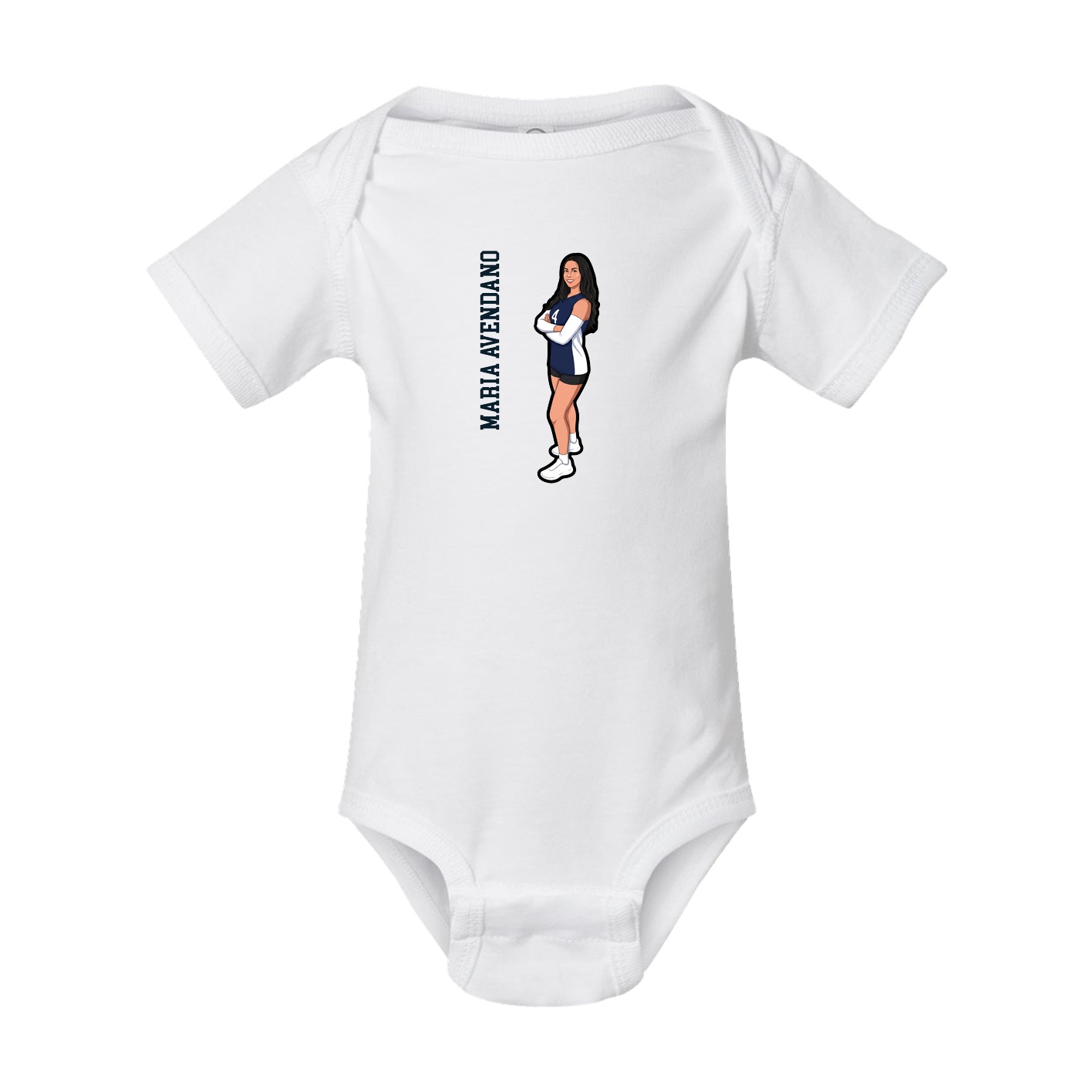 Baby Onesie — Name Vertical in White