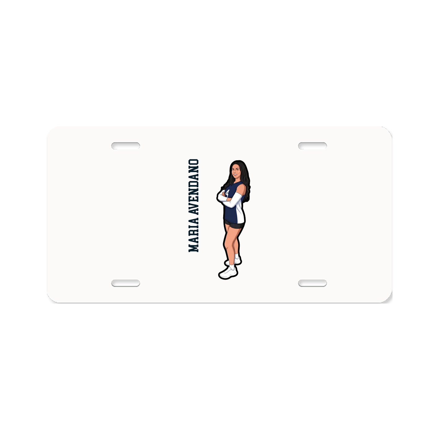 License Plate — Name Vertical in Classic