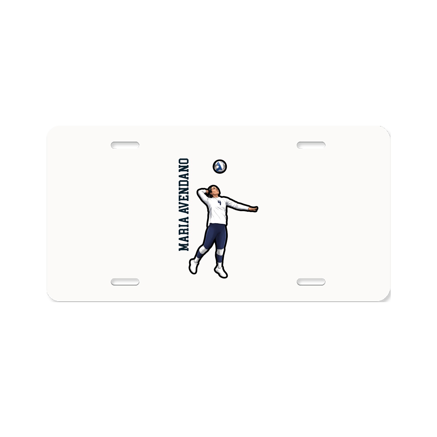 License Plate — Name Vertical in Classic