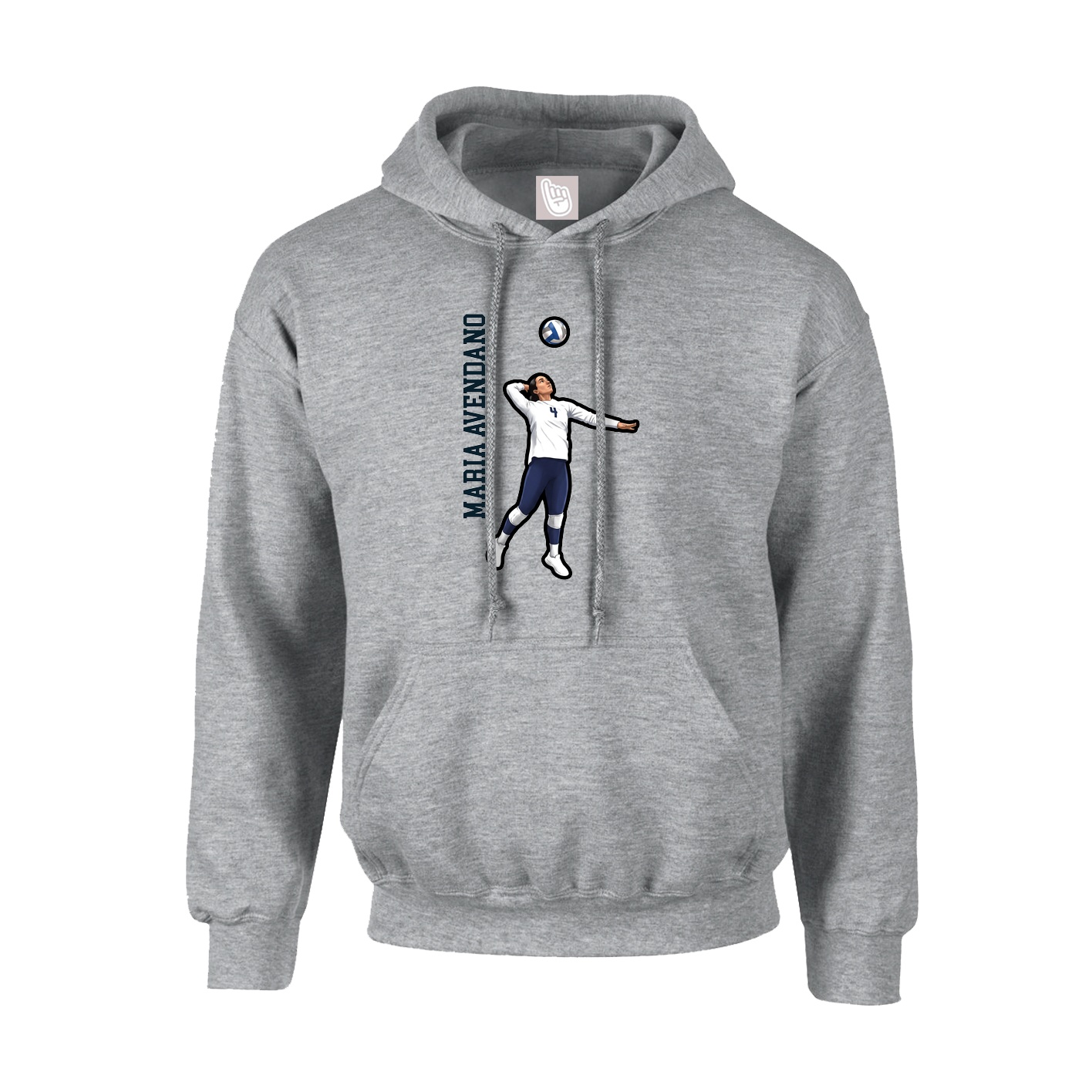 Youth Hoodie — Name Vertical in Grey