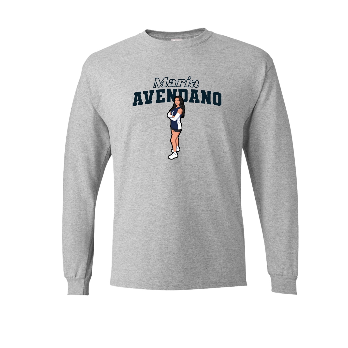 Long Sleeve Tee — Name Arch in Grey
