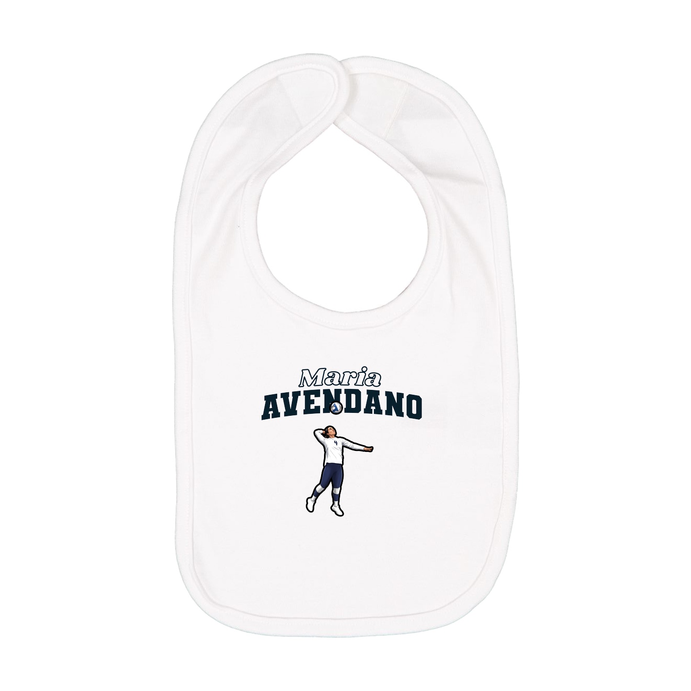 Infant Bib — Name Arch in White