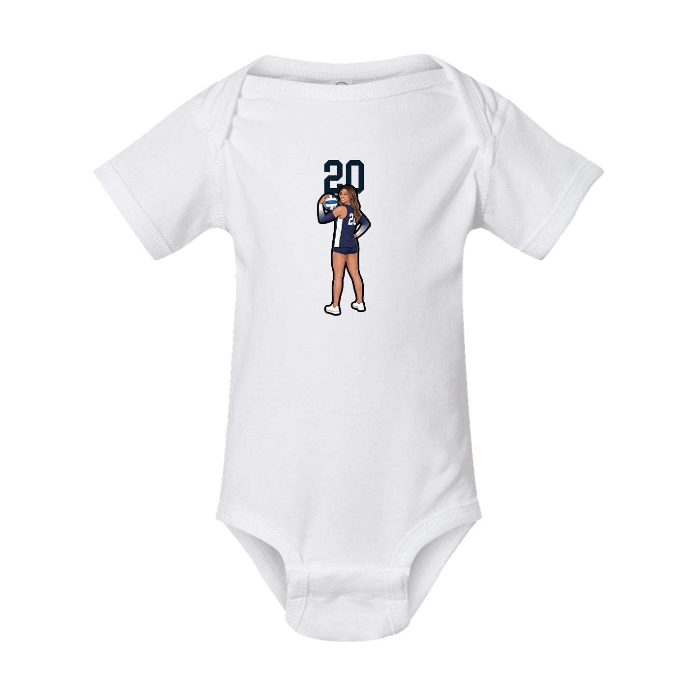 Baby Onesie — Number Top in White