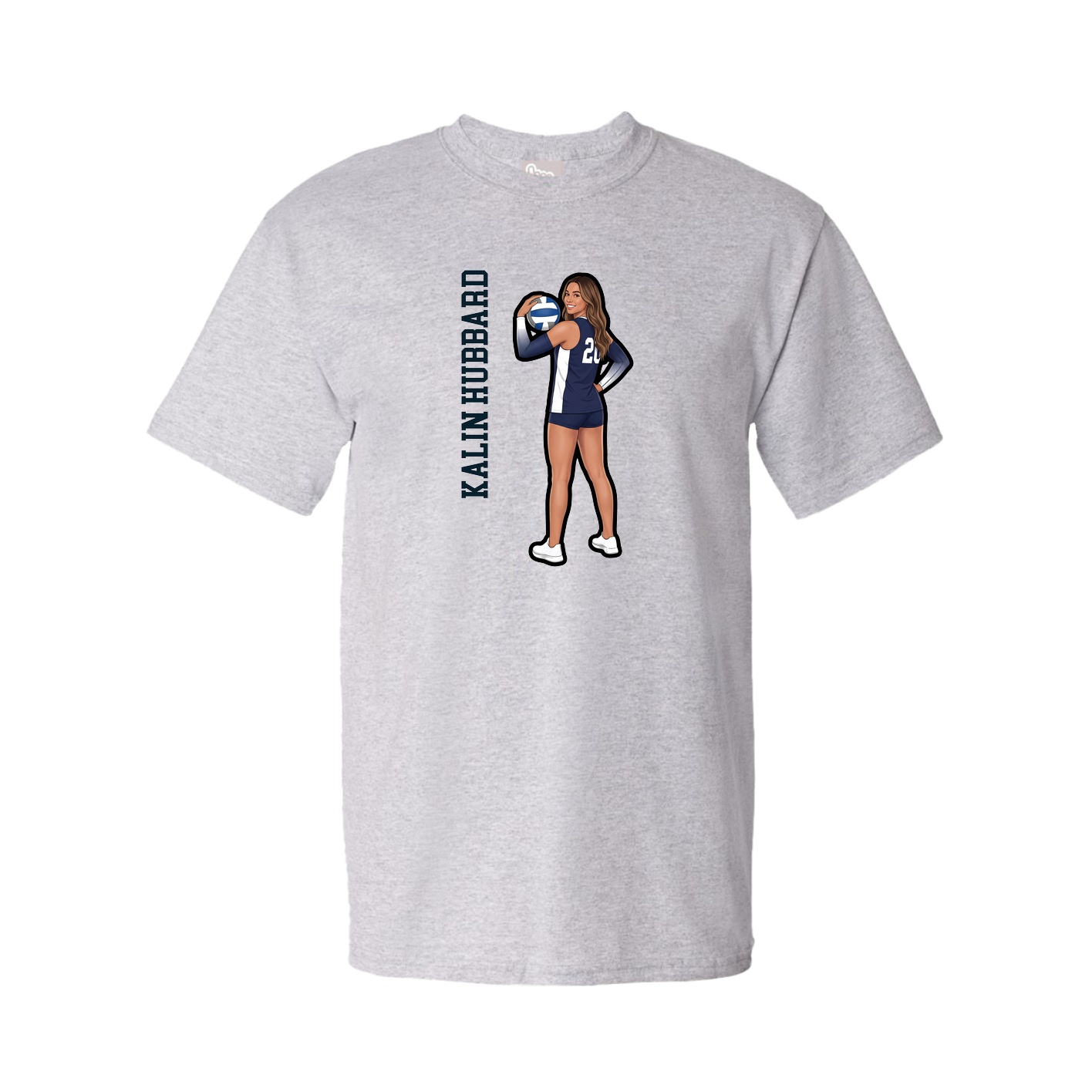 Youth Tee — Name Vertical in Grey