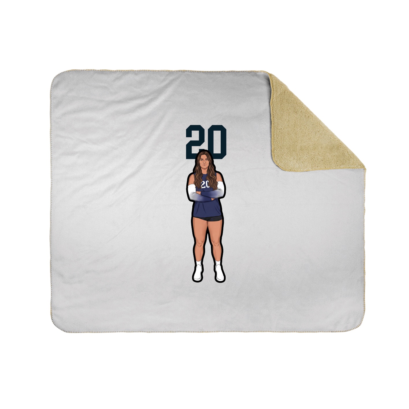 Throw Blanket — Number Top in White