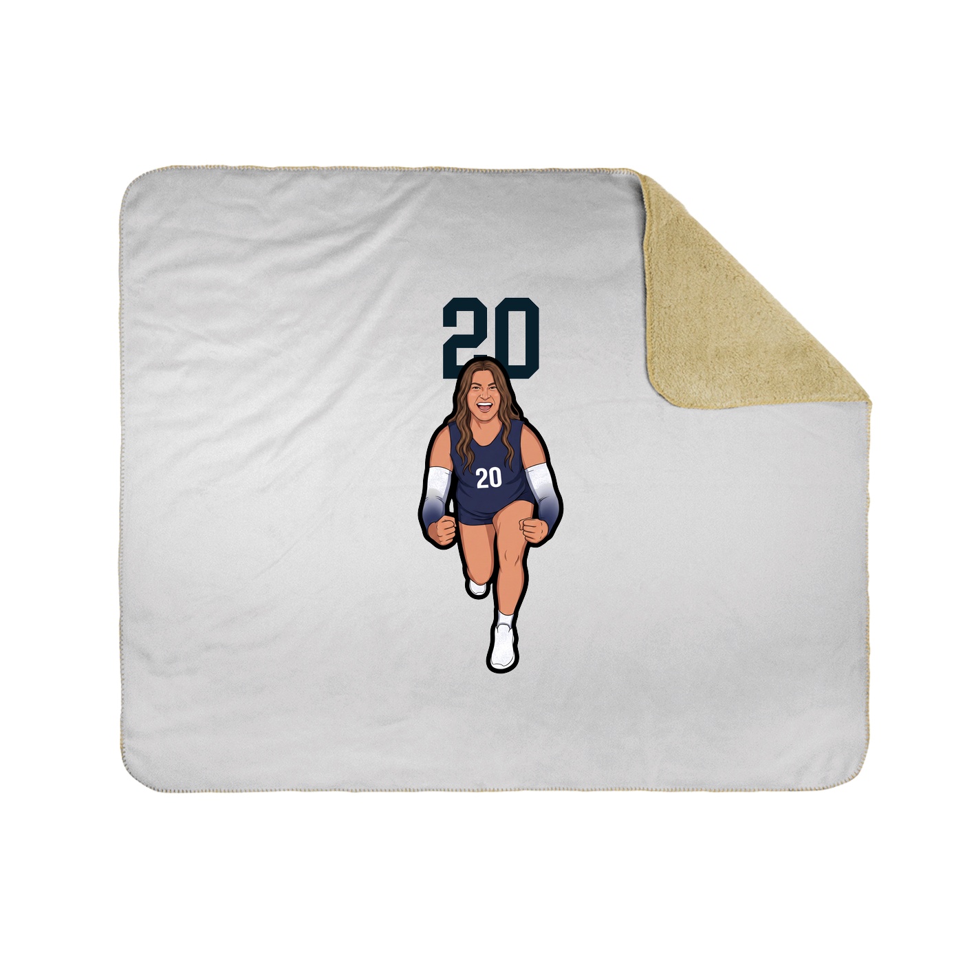 Throw Blanket — Number Top in White