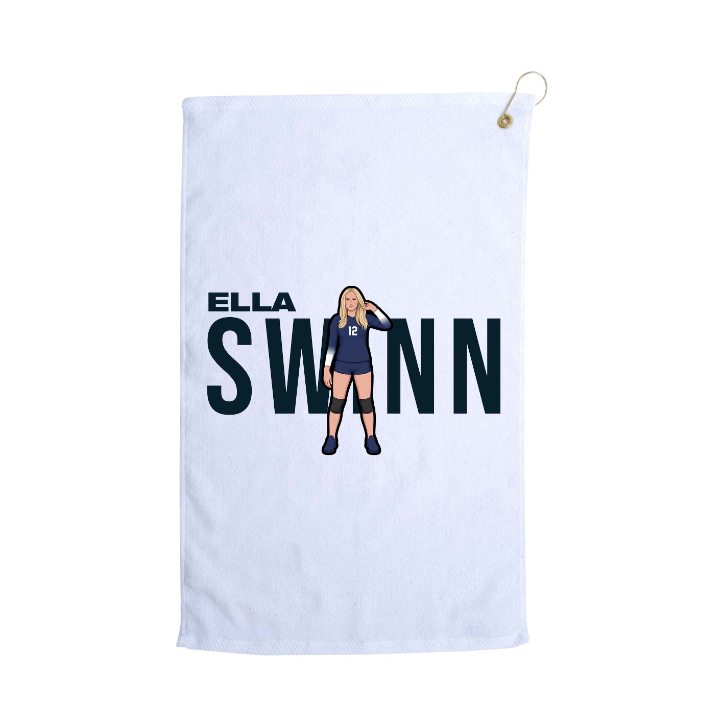 Golf Towel — Player Name in White