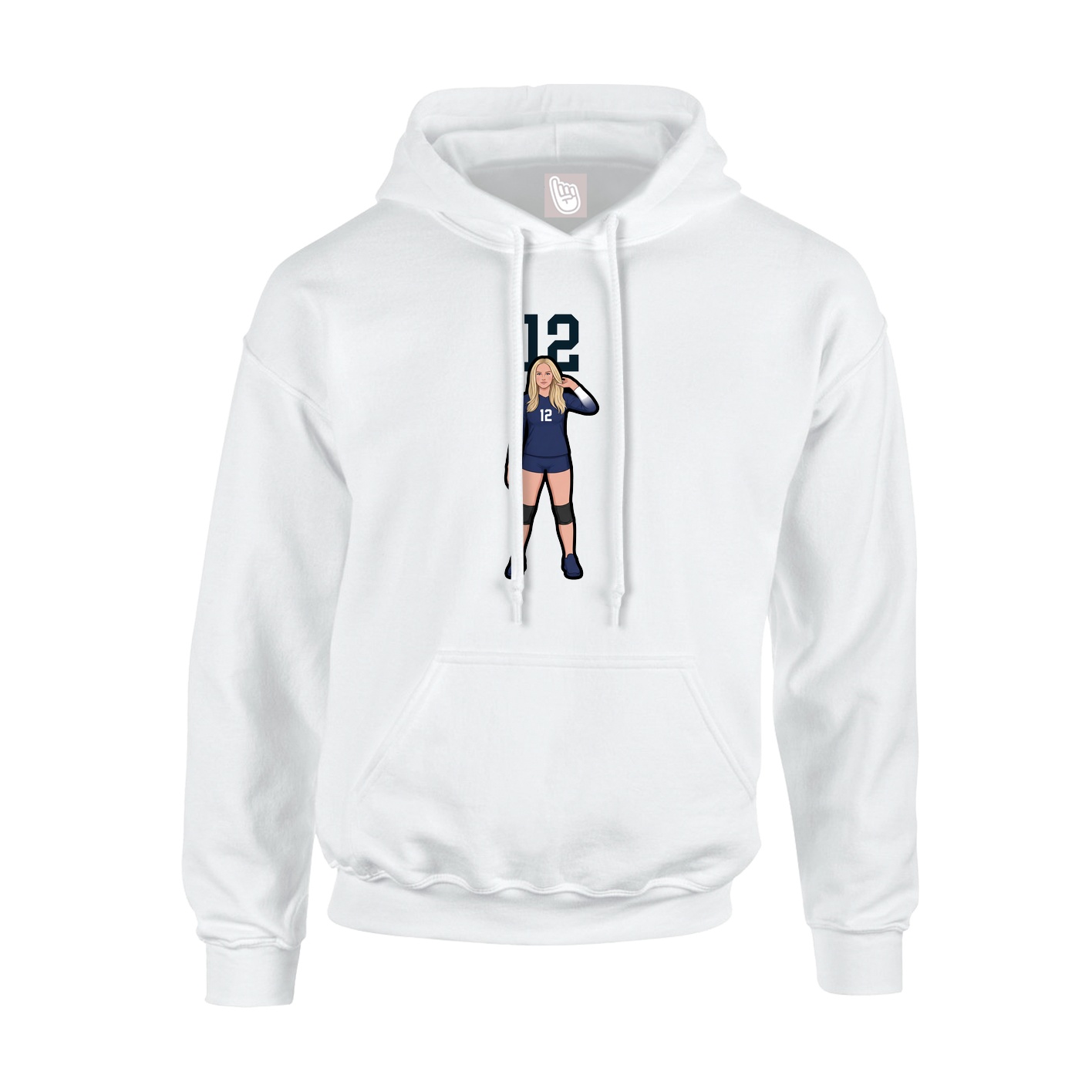 Hoodie — Number Top in White