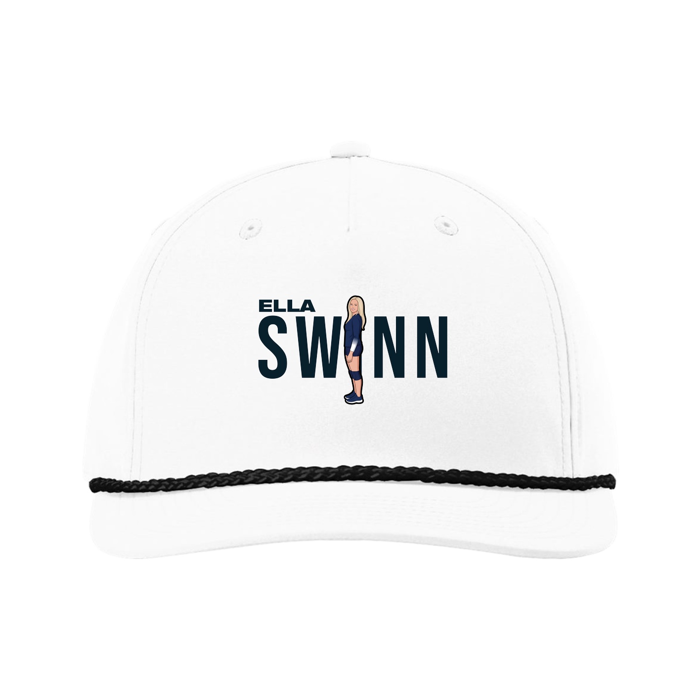 Five-Panel Classic Rope Cap — Player Name in White