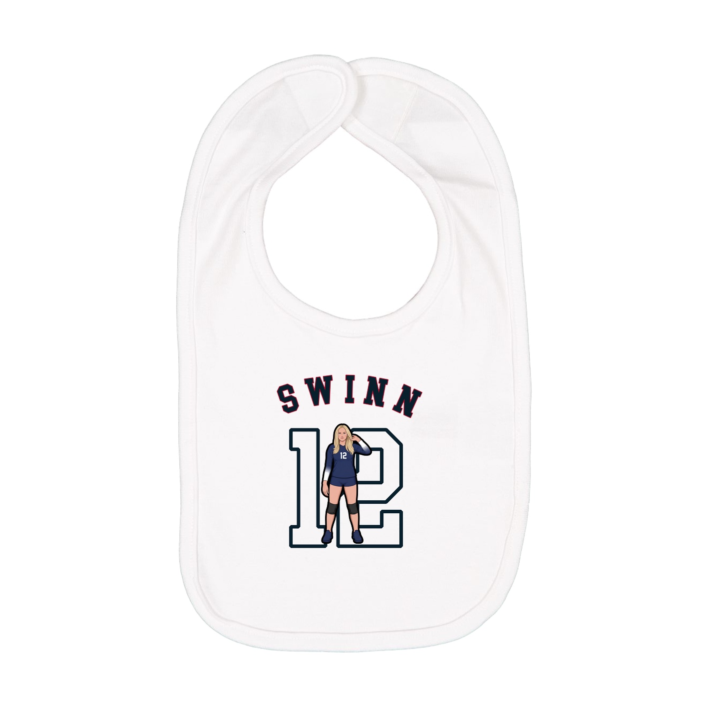 Infant Bib — Shirsey Arch in White