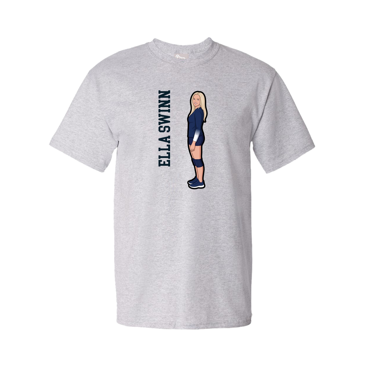 Youth Tee — Name Vertical in Grey