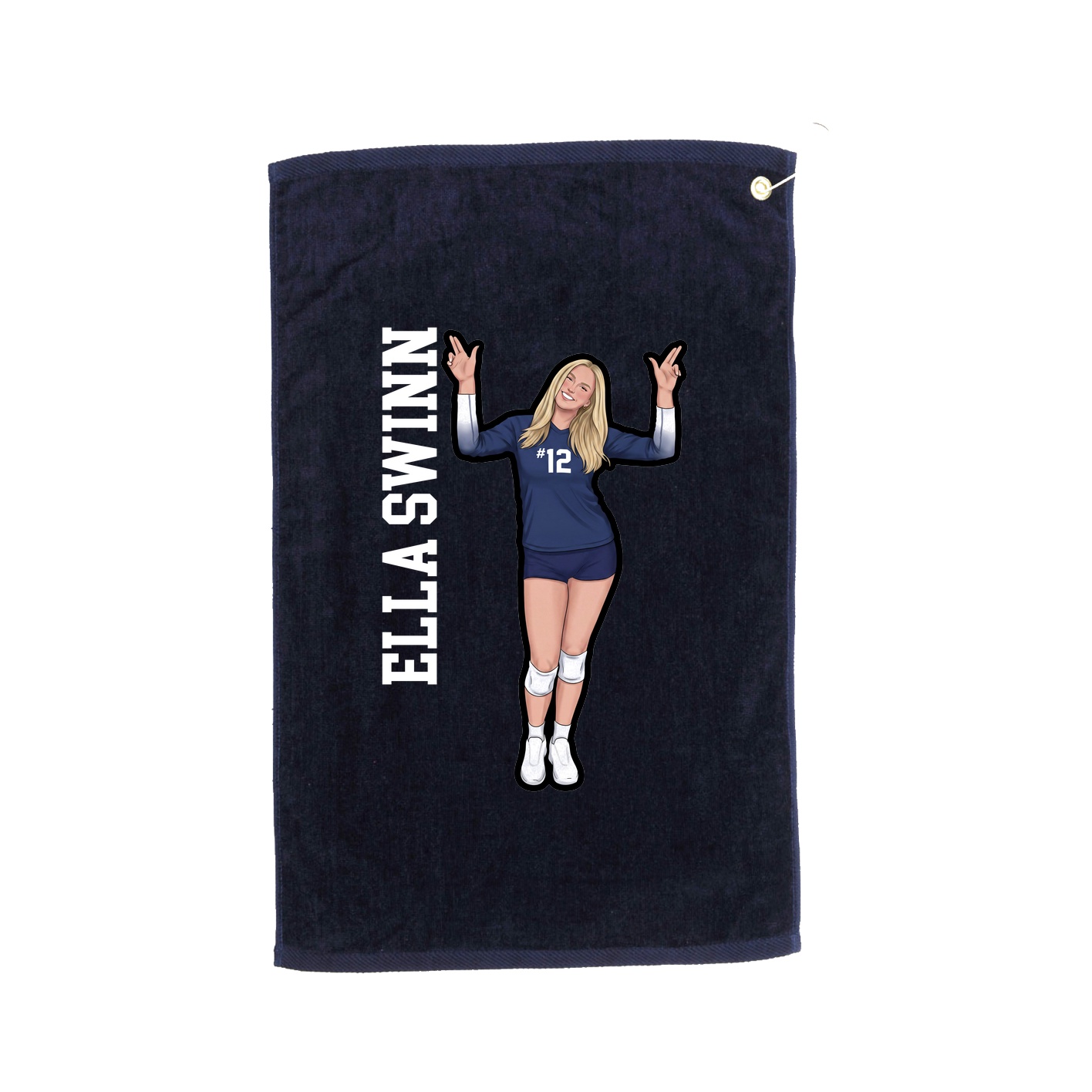 Golf Towel — Name Vertical in Navy