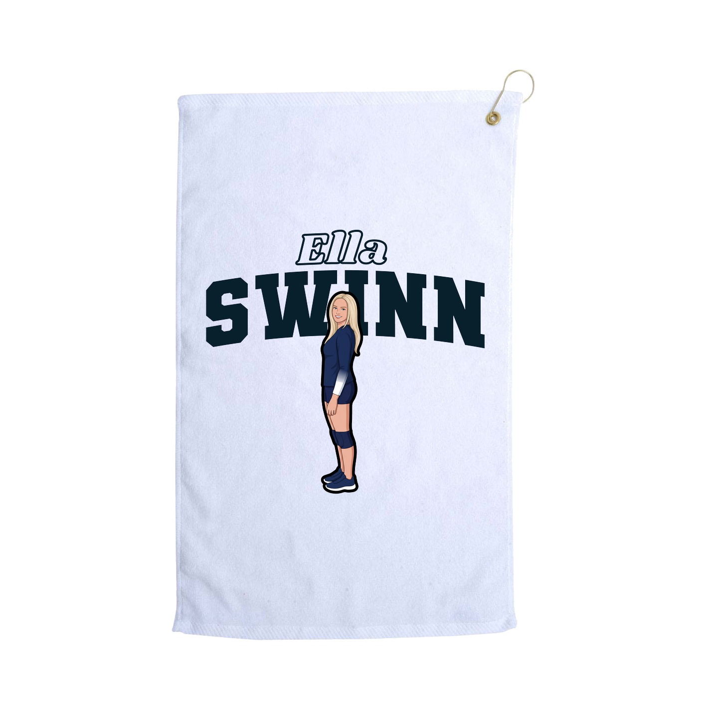 Golf Towel — Name Arch in White