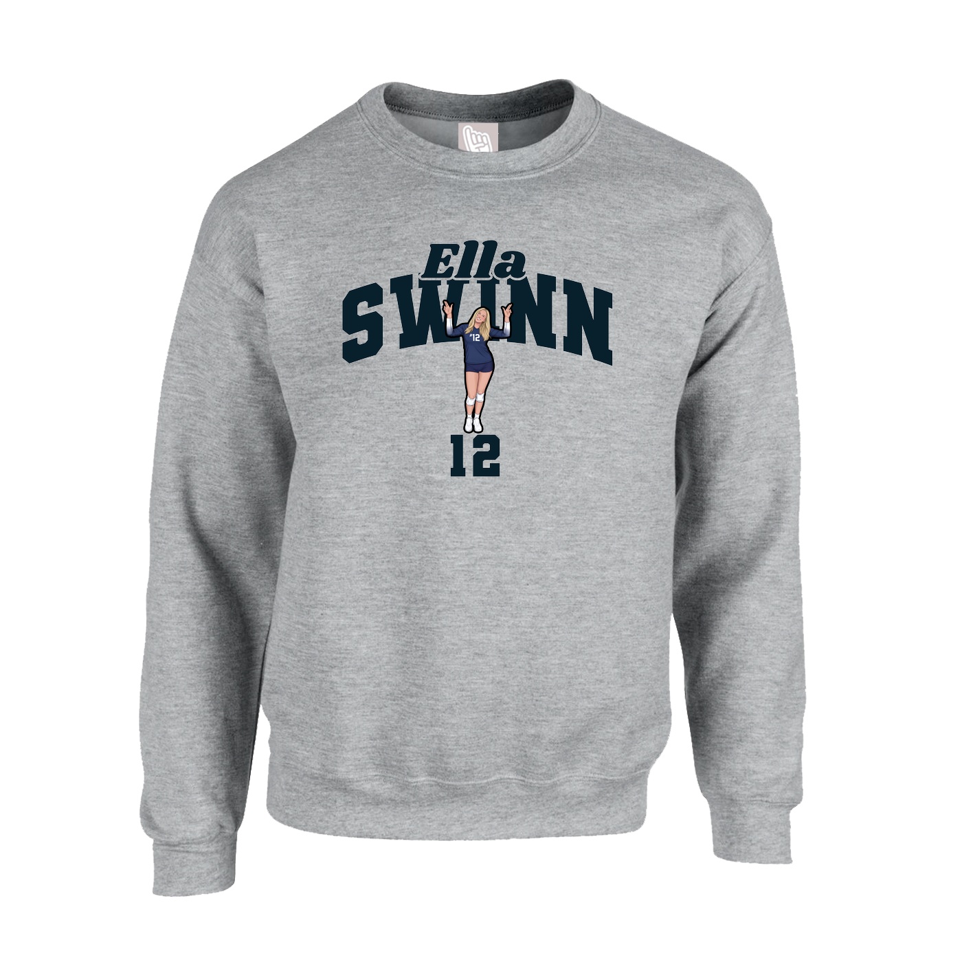 Fleece Crew — Signature Arch in Grey
