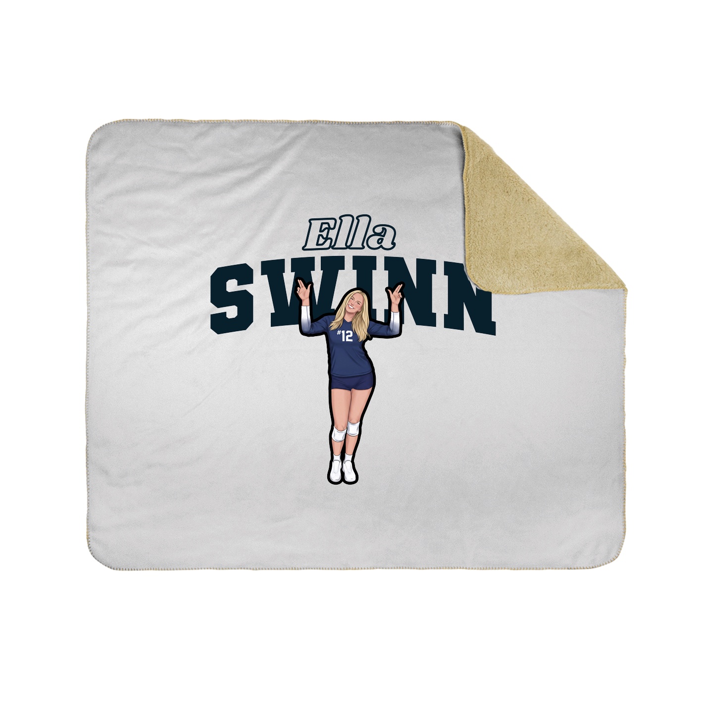 Throw Blanket — Name Arch in White