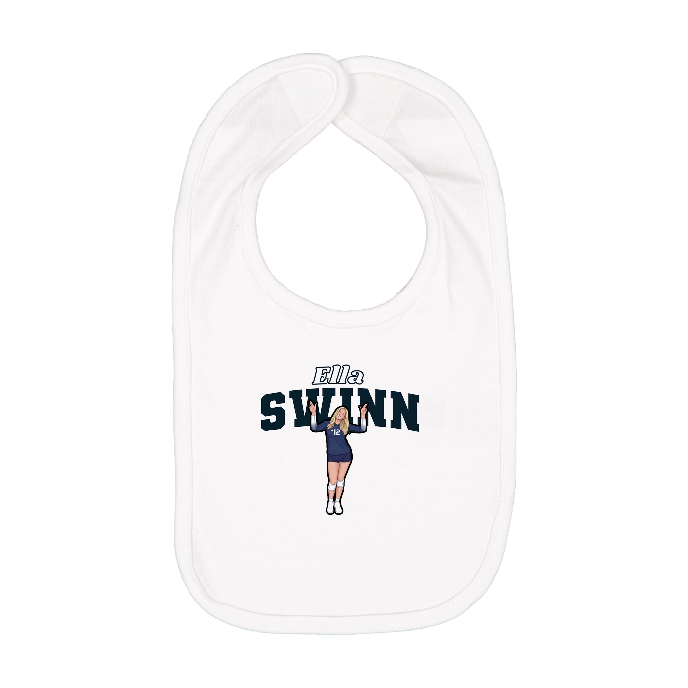 Infant Bib — Name Arch in White