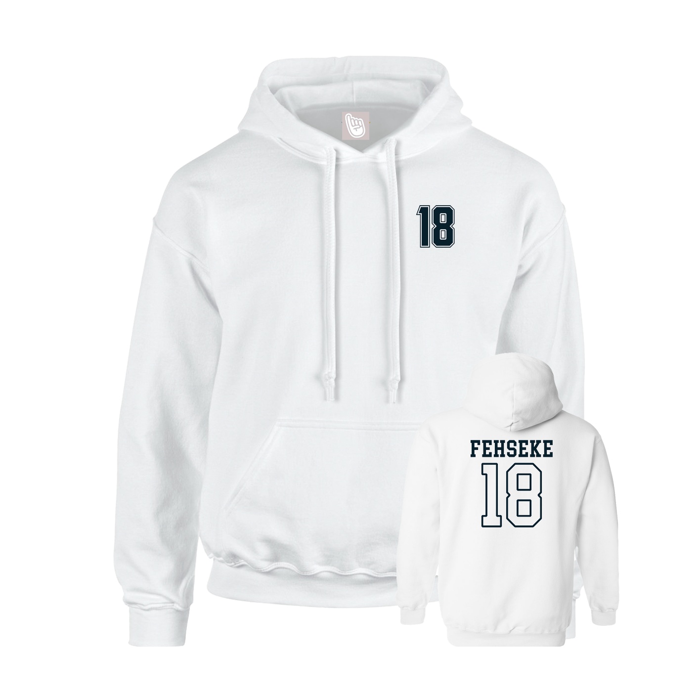 Youth Hoodie — Chest Back in White