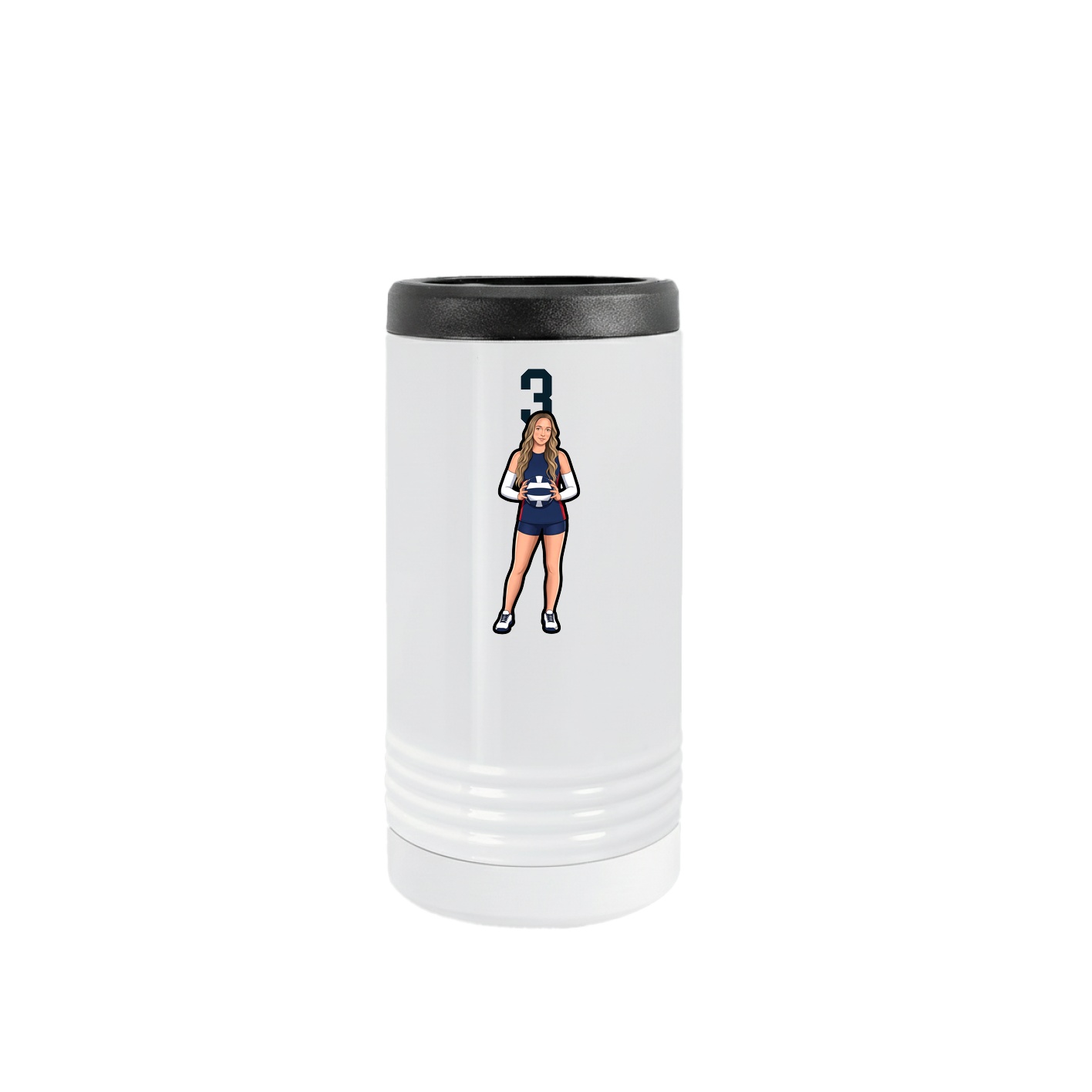 Slim Beverage Holder — Number Top in White