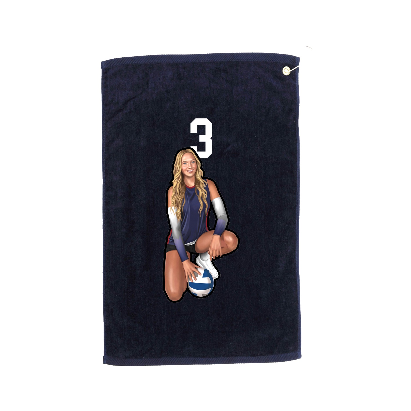 Golf Towel — Number Top in Navy