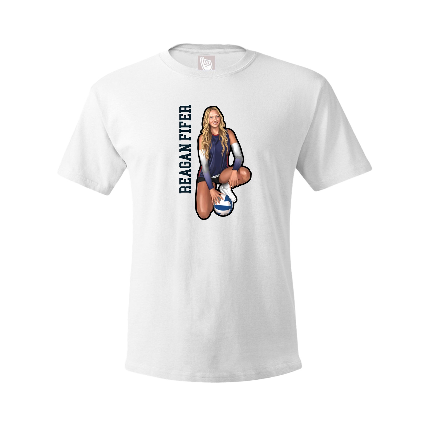 Tee — Name Vertical in White