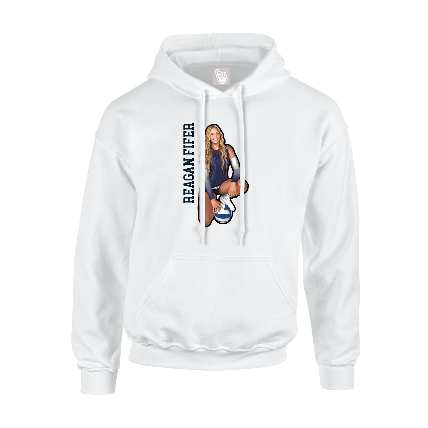 Youth Hoodie — Name Vertical in White