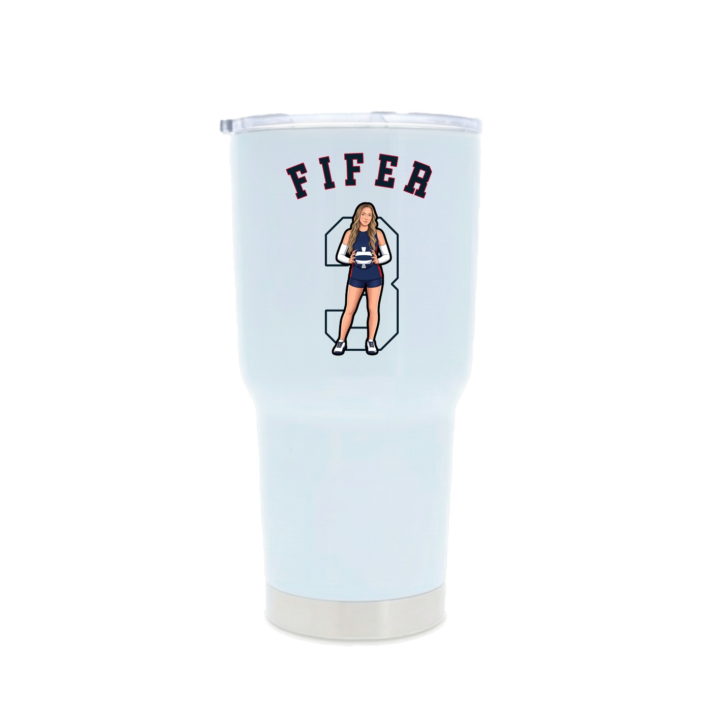 30oz Stainless Steel Tumbler — Shirsey Arch in White