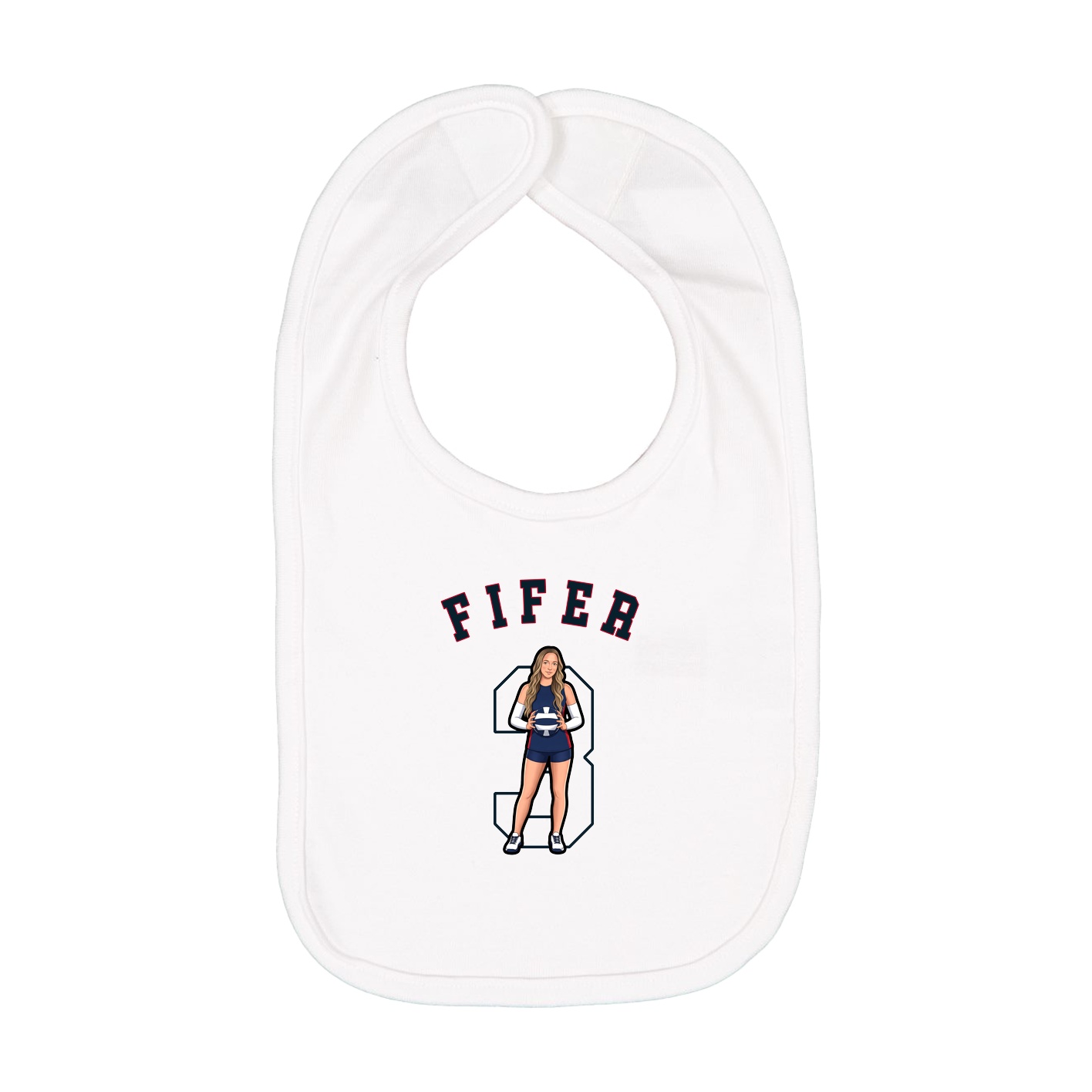 Infant Bib — Shirsey Arch in White