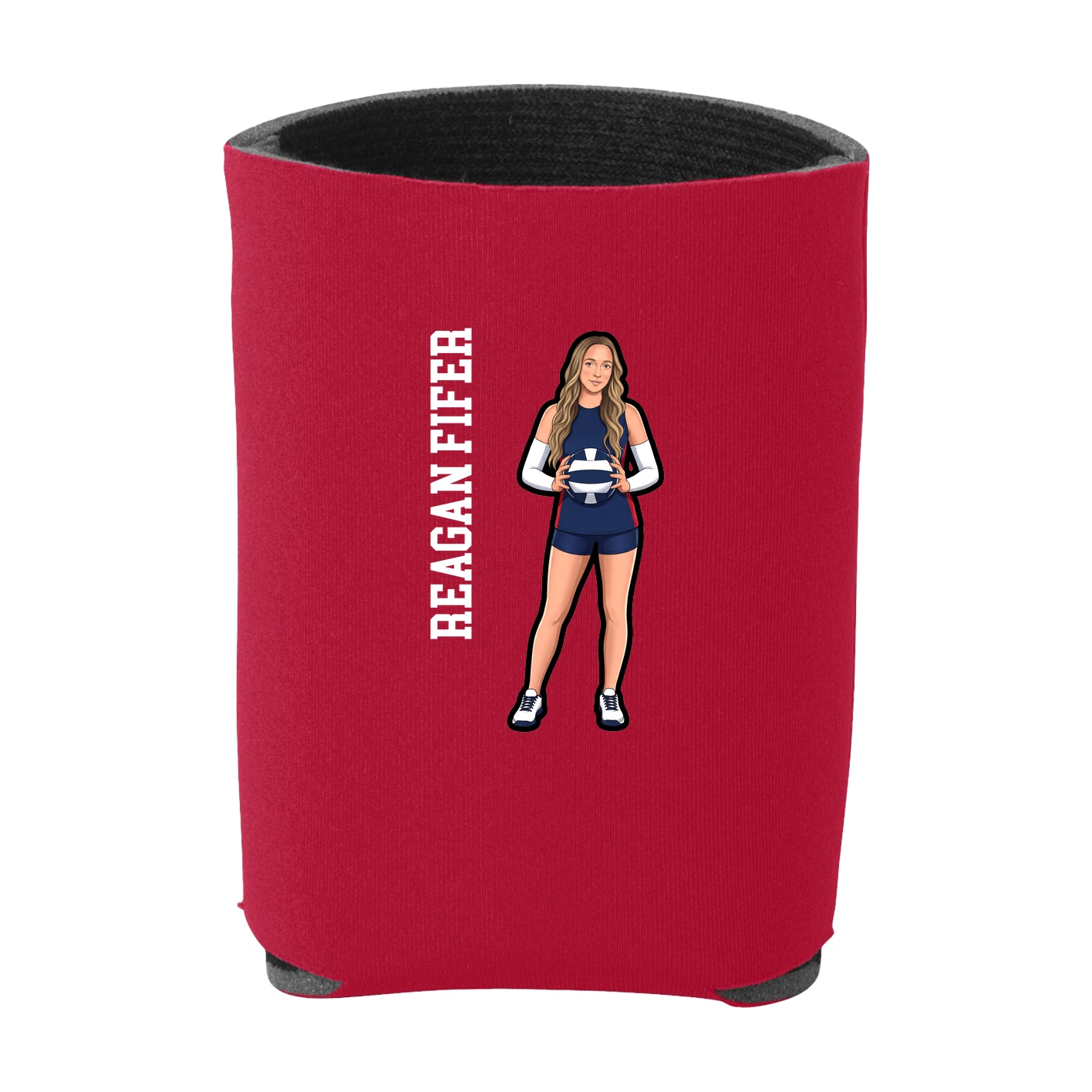 Can Holder — Name Vertical in Red