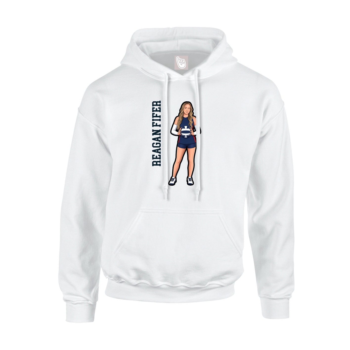 Youth Hoodie — Name Vertical in White