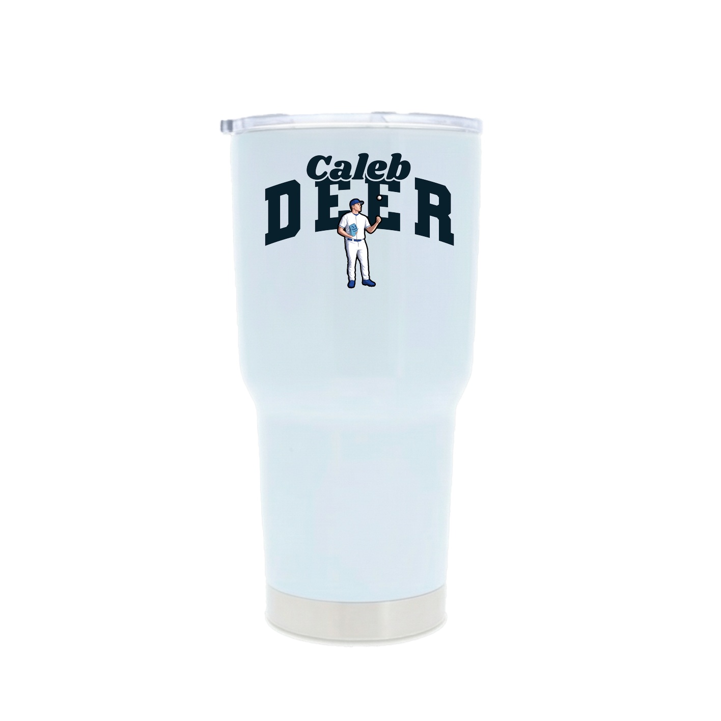 30oz Stainless Steel Tumbler — Signature Arch in White