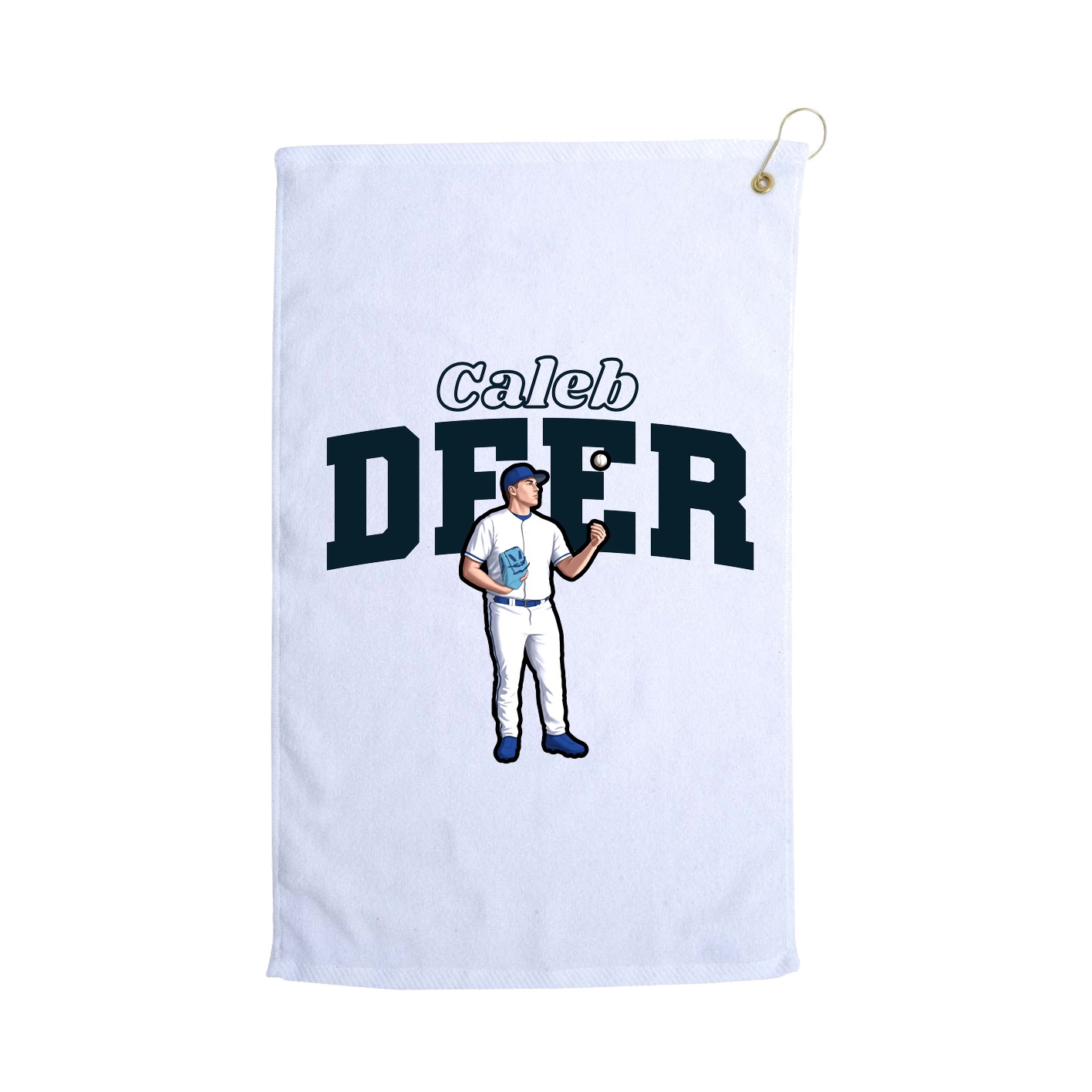 Golf Towel — Name Arch in White
