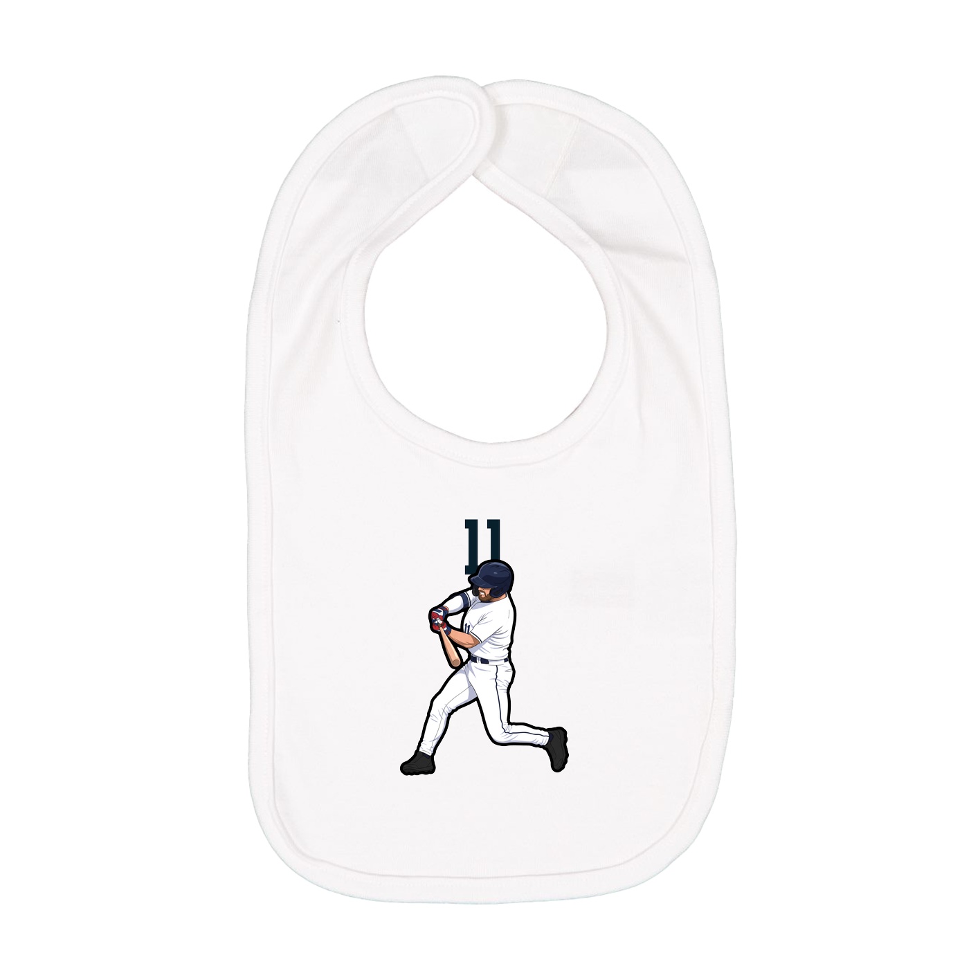 Infant Bib — Number Top in White