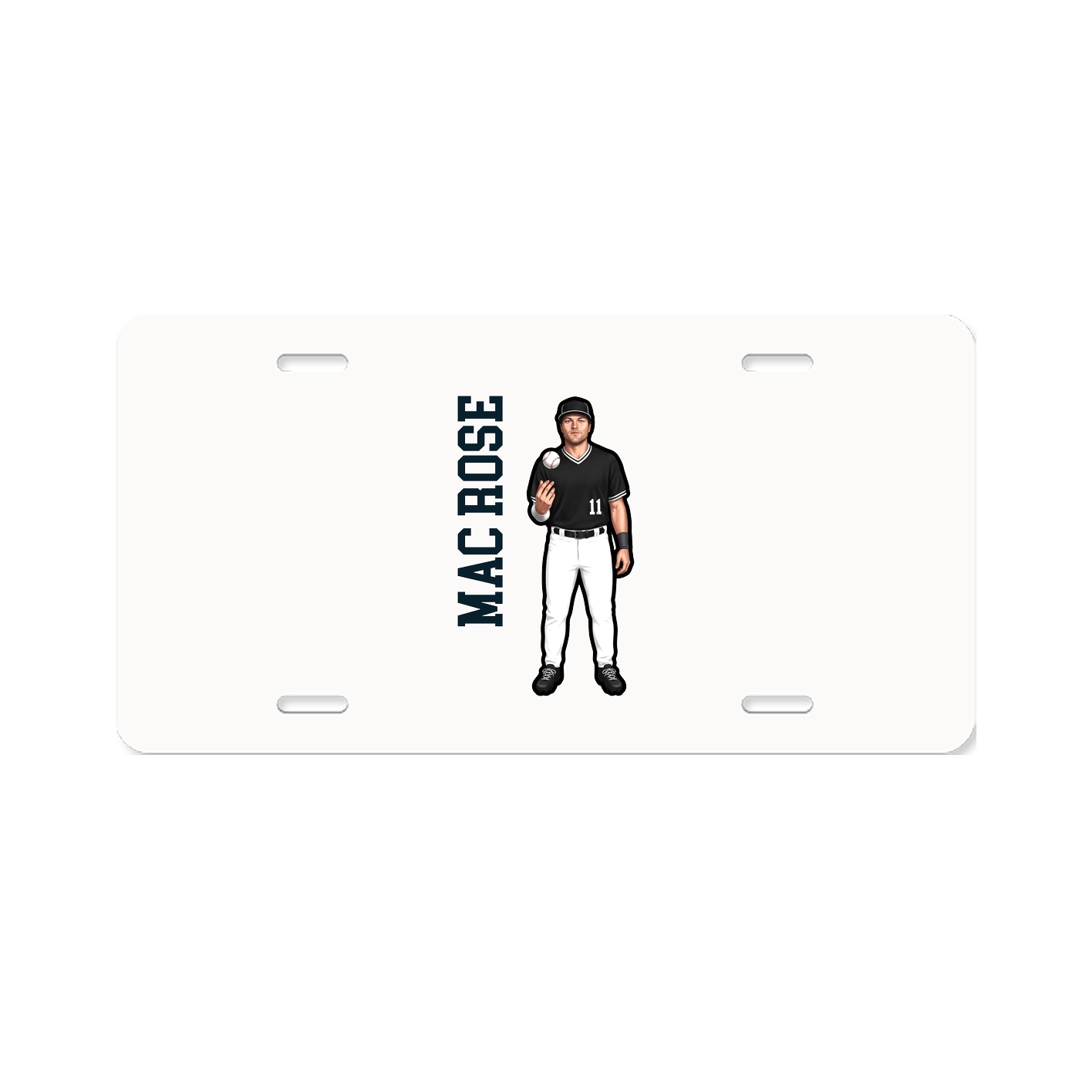 License Plate — Name Vertical in Classic
