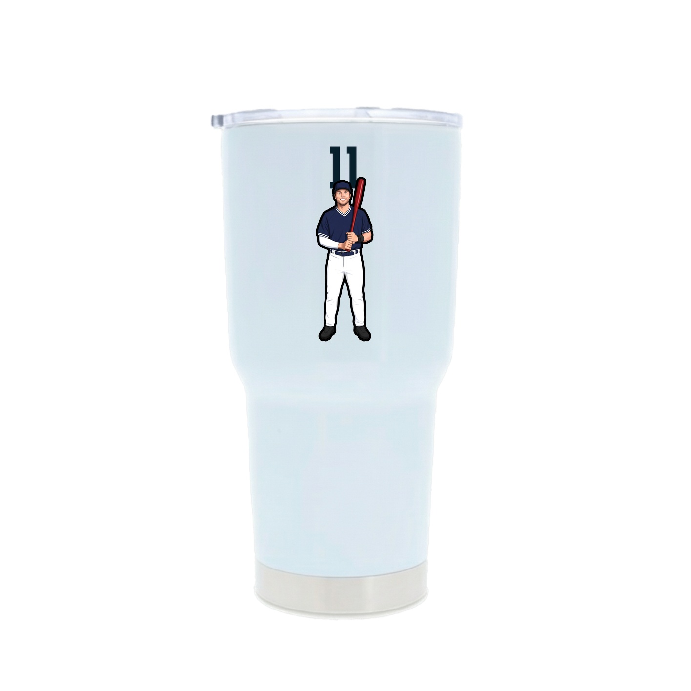 30oz Stainless Steel Tumbler — Number Top in White