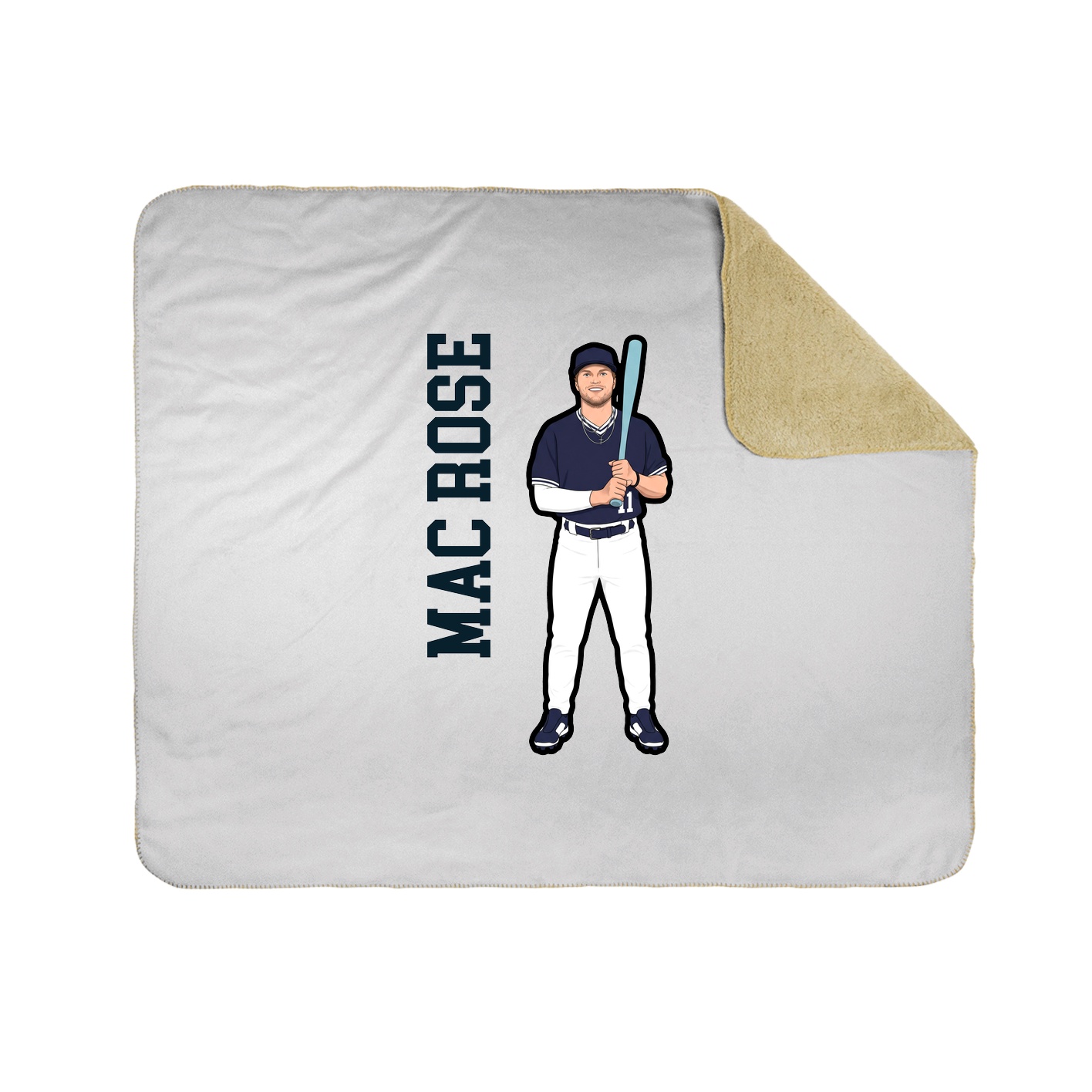 Throw Blanket — Name Vertical in White