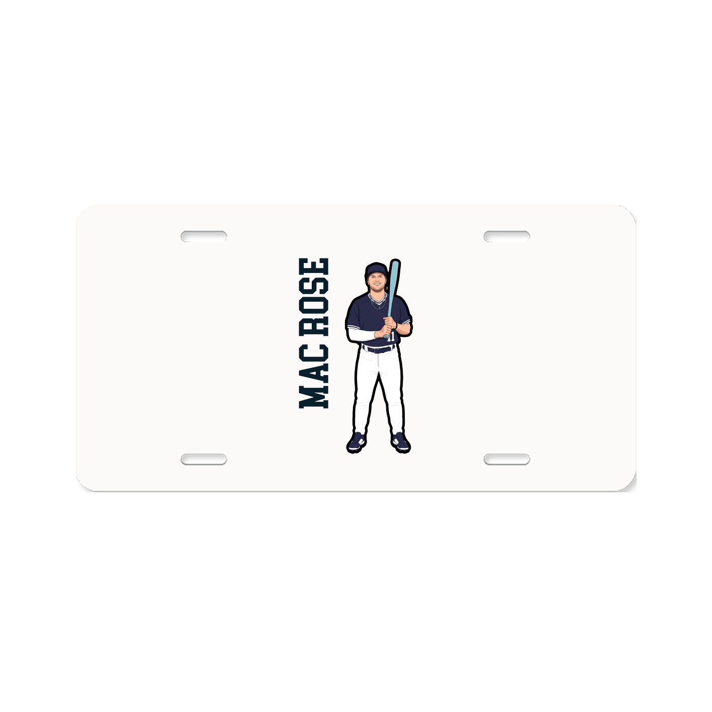 License Plate — Name Vertical in Classic
