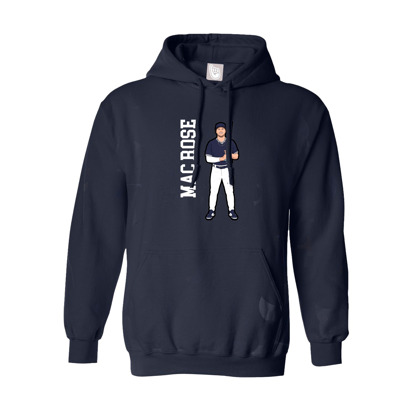 Youth Hoodie — Name Vertical in Navy