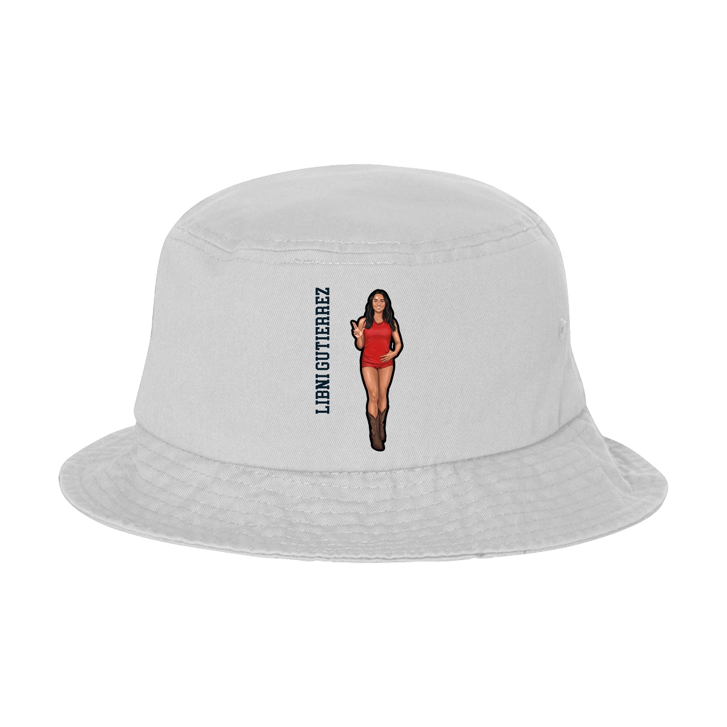 Bucket Cap — Name Vertical in White