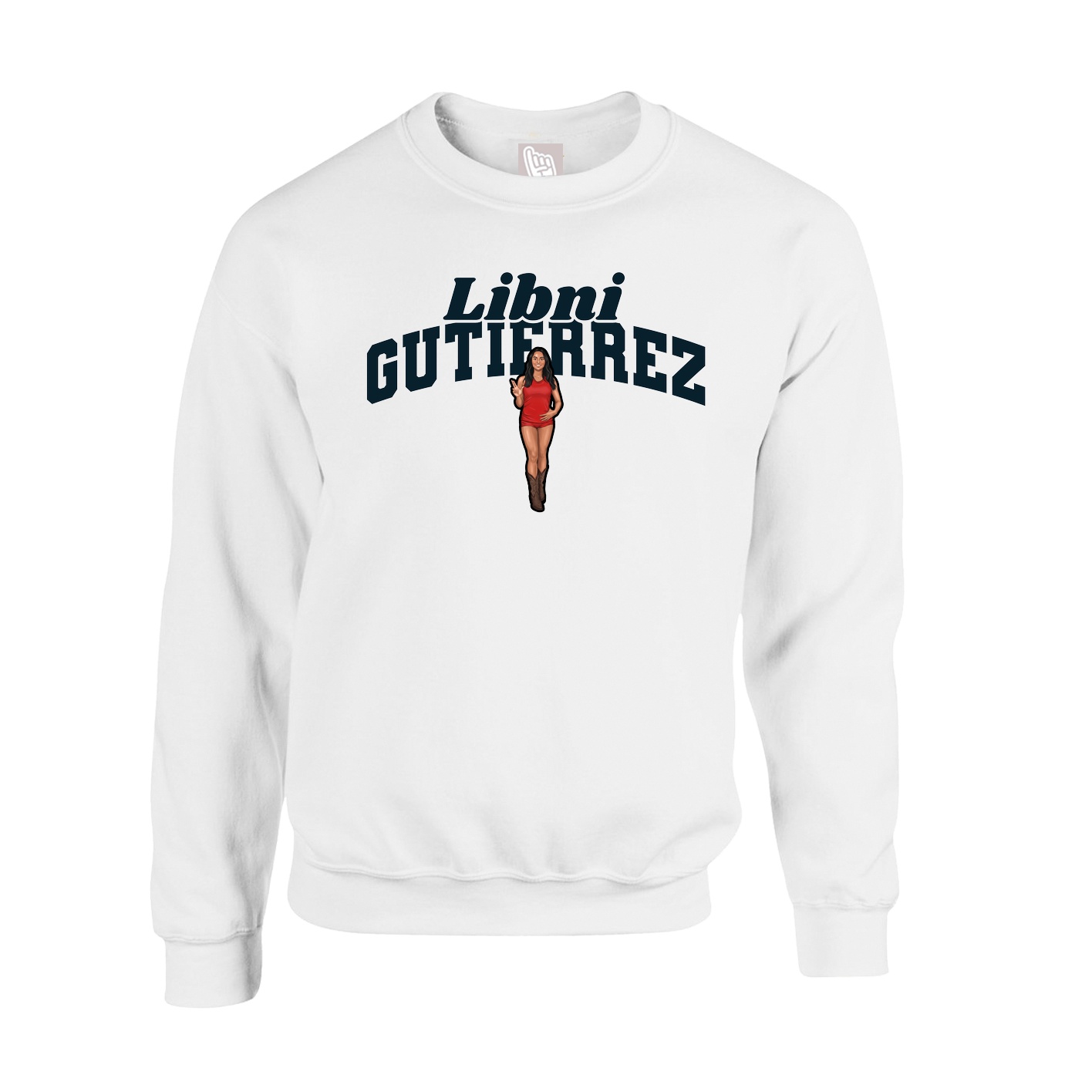 Fleece Crew — Signature Arch in White