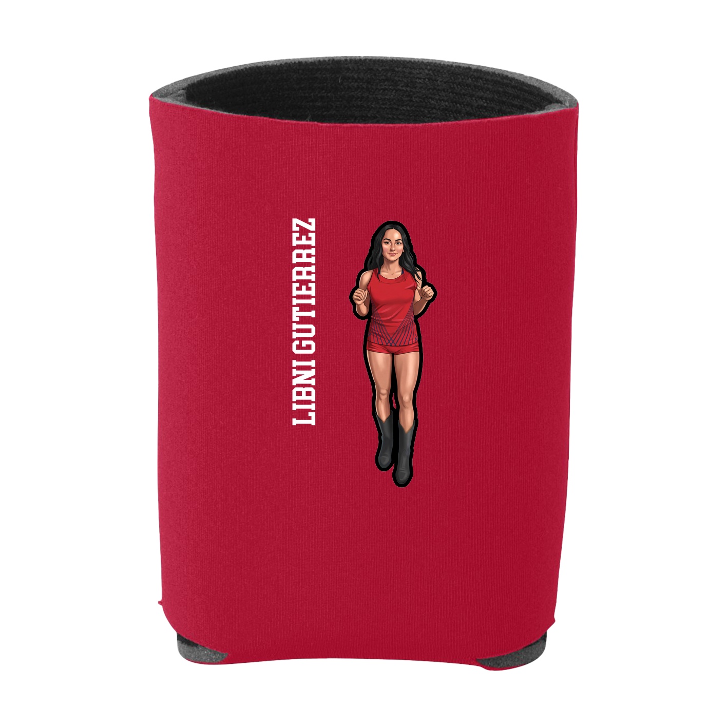Can Holder — Name Vertical in Red