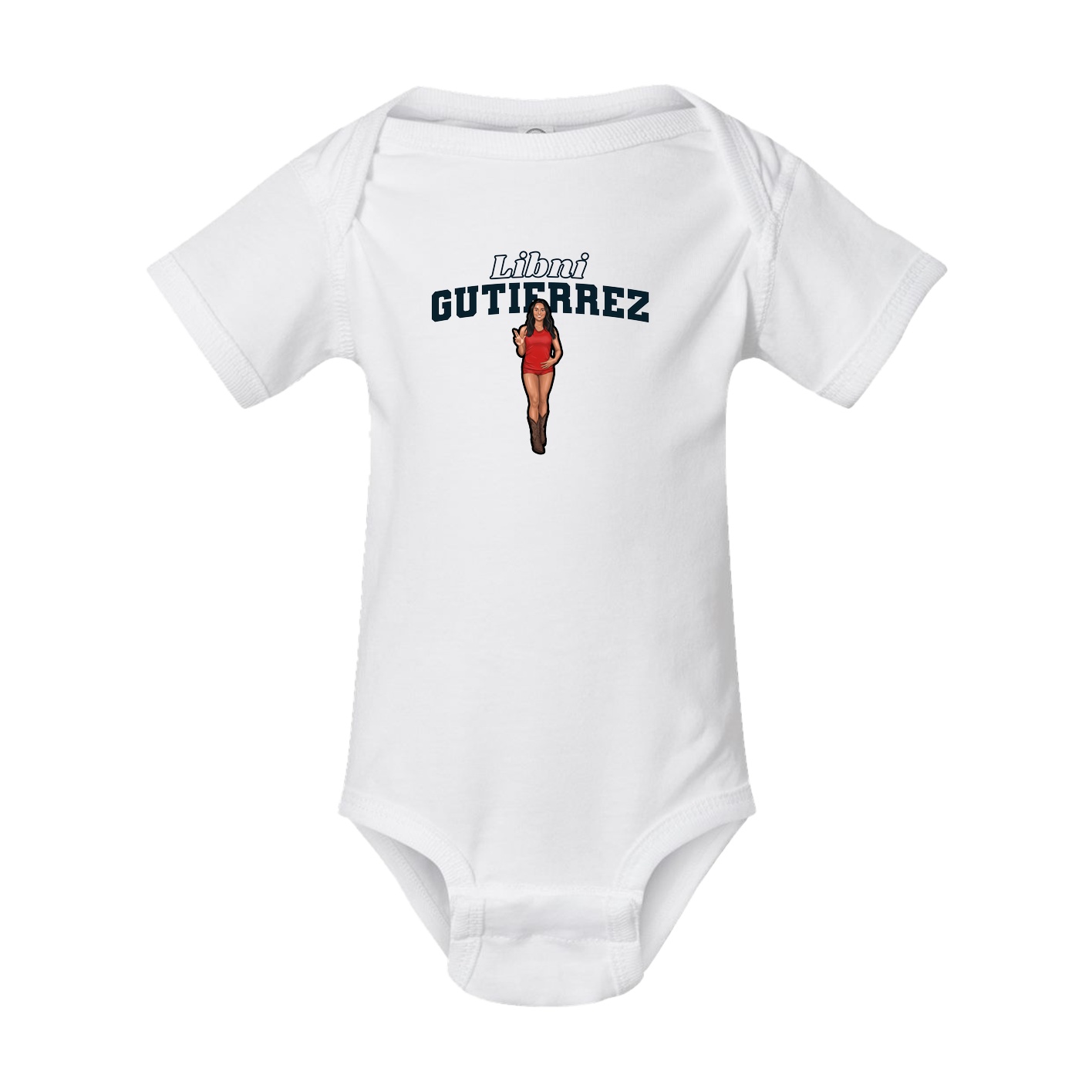 Baby Onesie — Name Arch in White