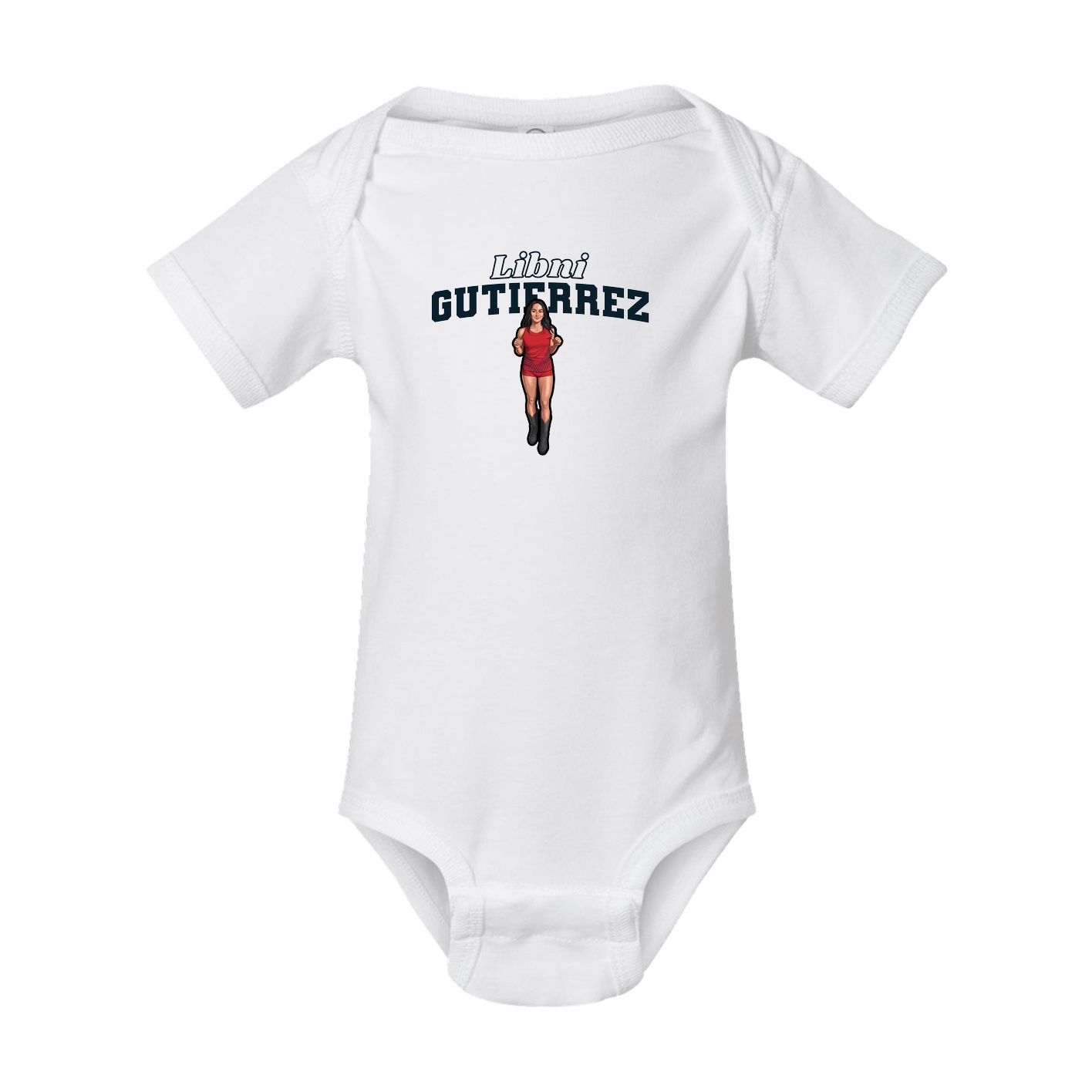 Baby Onesie — Name Arch in White