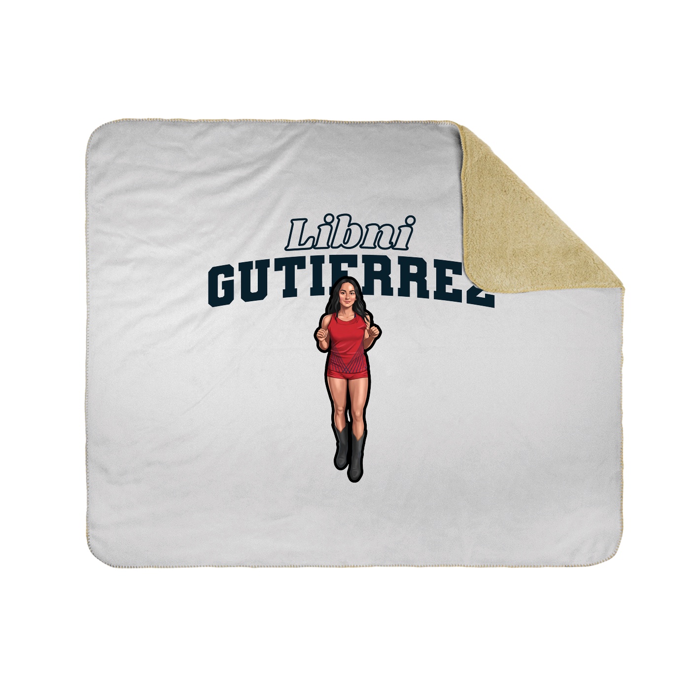 Throw Blanket — Name Arch in White