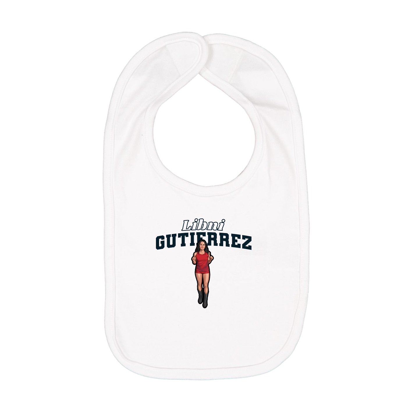 Infant Bib — Name Arch in White
