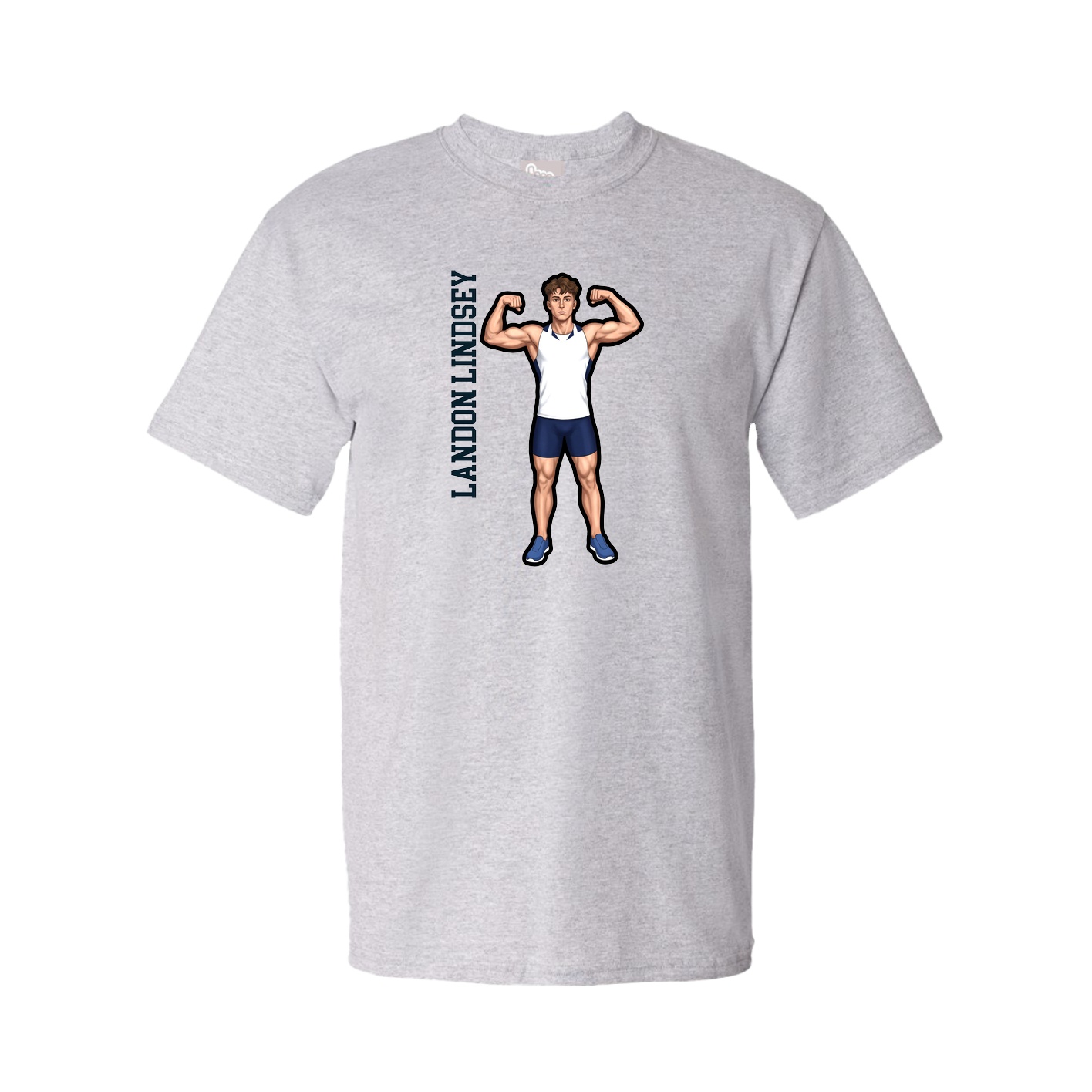 Tee — Name Vertical in Grey