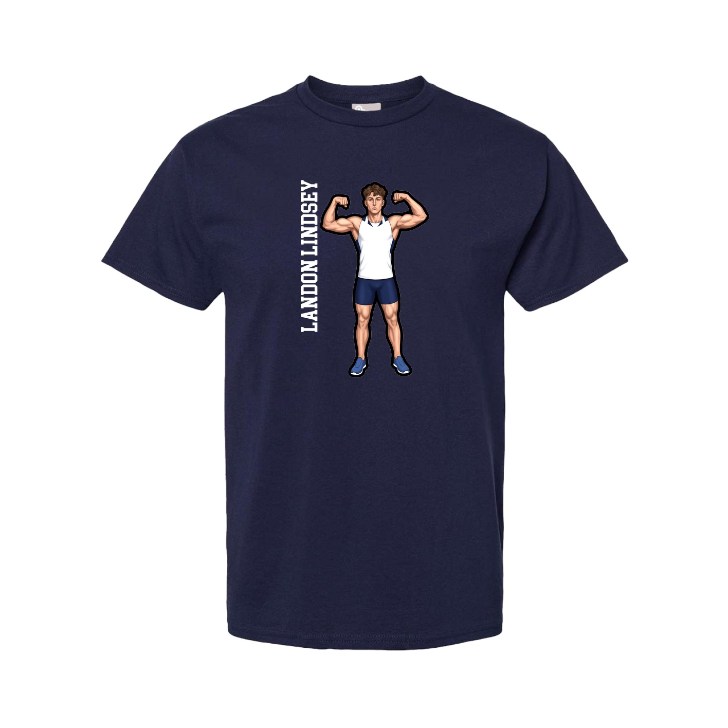 Tee — Name Vertical in Navy
