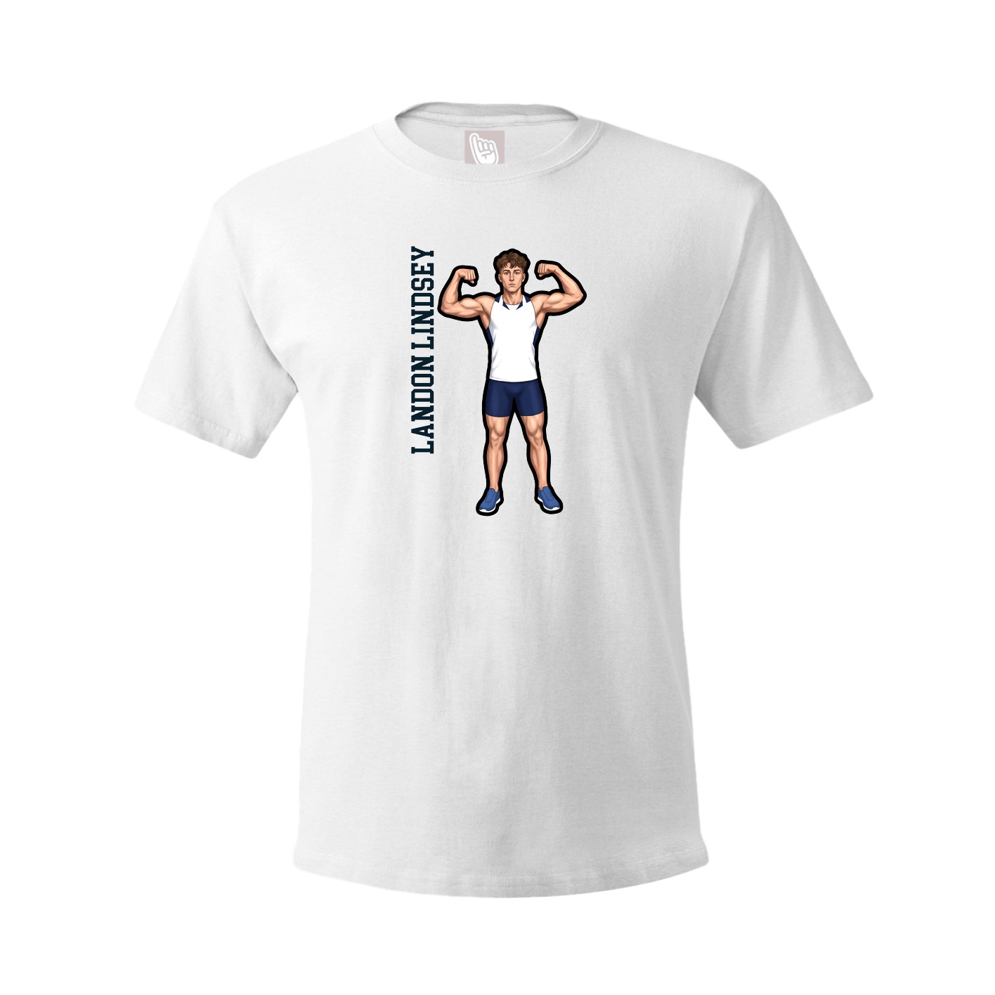 Youth Tee — Name Vertical in White