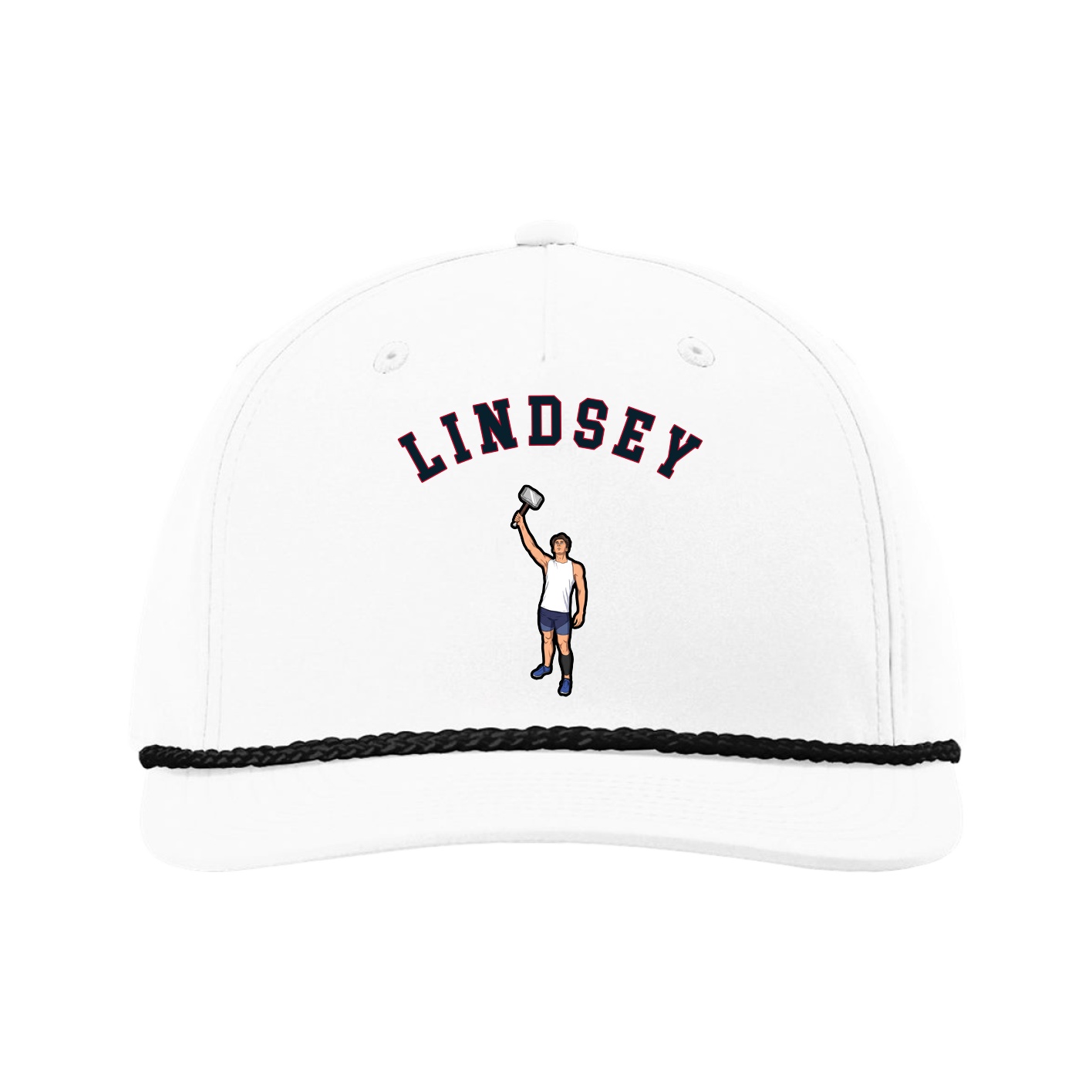Five-Panel Classic Rope Cap — Shirsey Arch in White