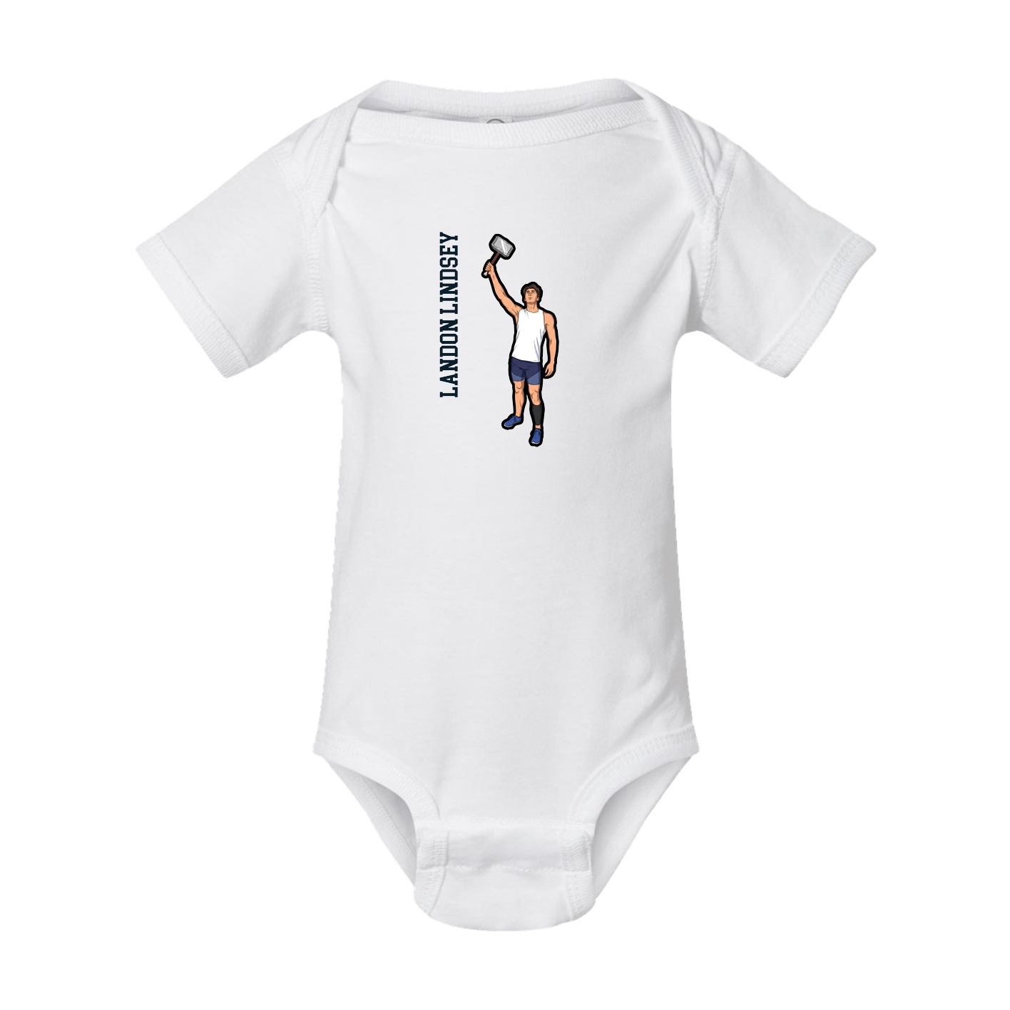 Baby Onesie — Name Vertical in White